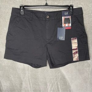Gap Relaxed Girlfriend Twill Black Shorts 3% Stretch has Pockets Size 14 NWT